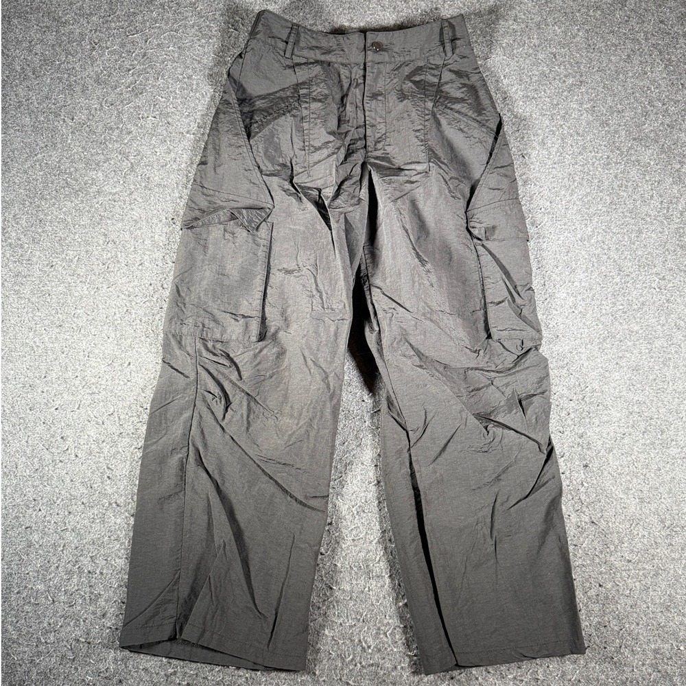 Halara Black Nylon Cargo Pants Small Petite Wide Leg Techwear Trousers 13028